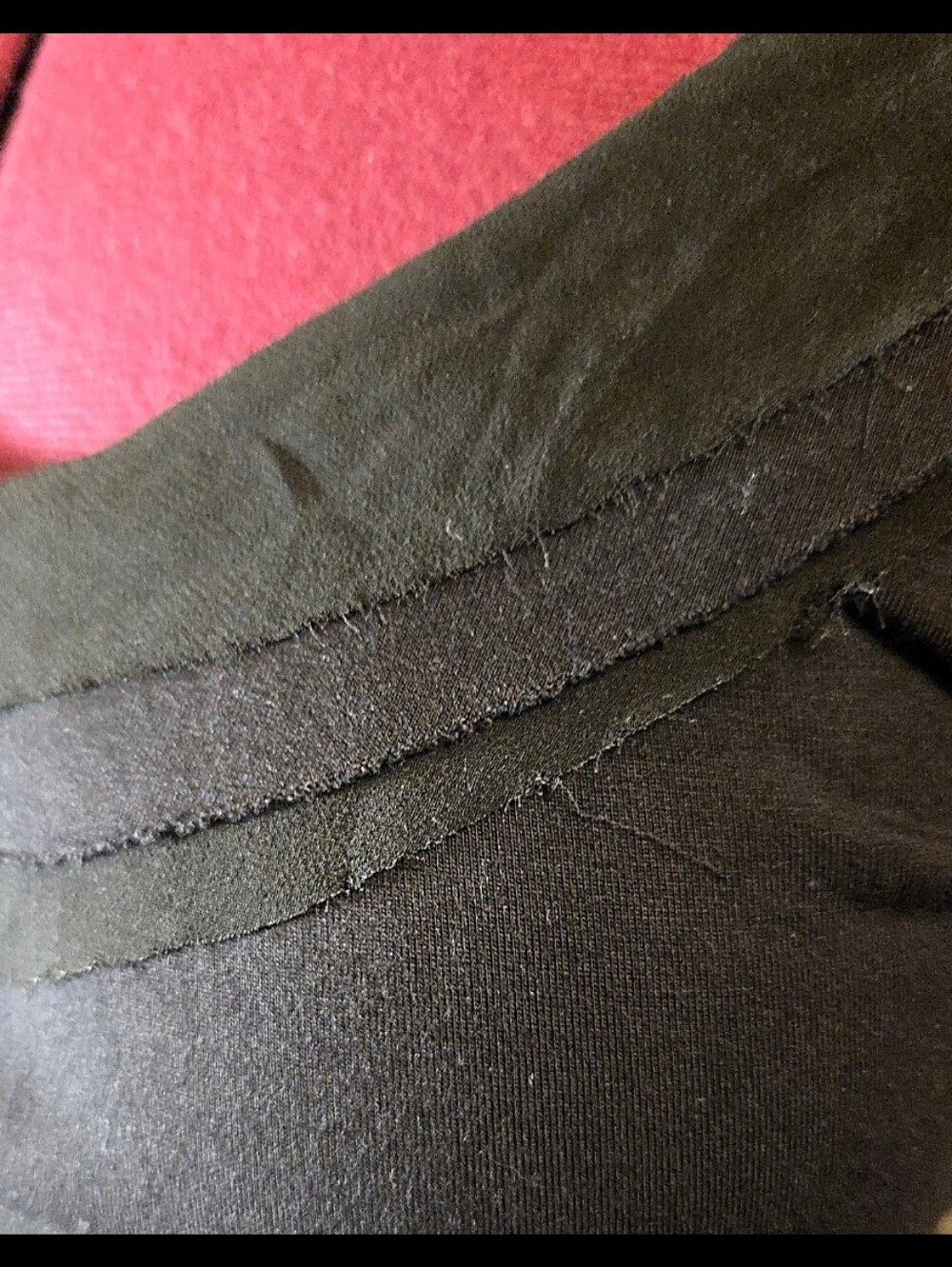 Black Raw Edge Chiffon Layered Ruffle Top Soft Tshirt Knit Size L - Picture 2 of 5